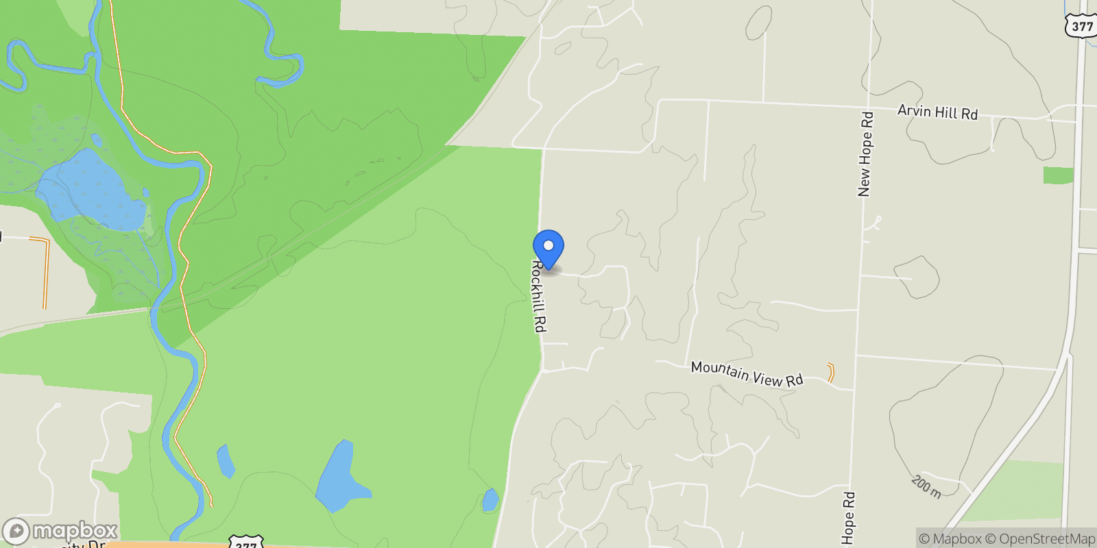 Map showing 6565 Rockridge Trail, Cross Roads, Texas, United States.