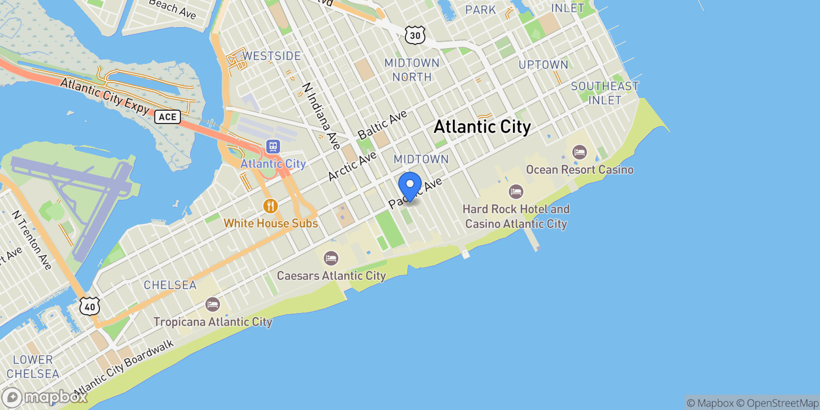 Map showing 107 S Kentucky Avenue #10 , Atlantic City, NJ 08401, Atlantic City, New Jersey, United States.