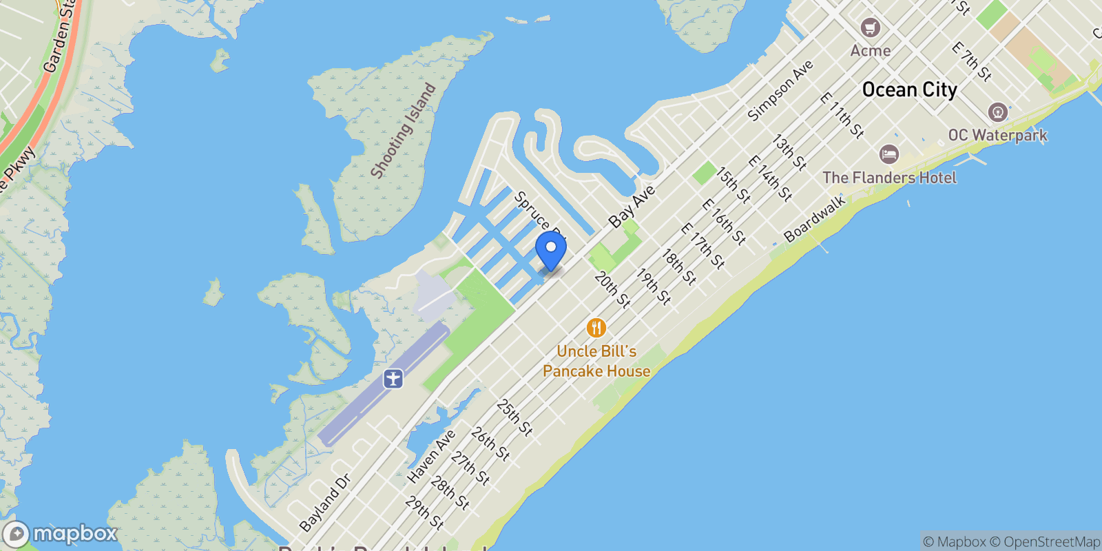 Map showing 2104 Bay Avenue, Ocean City, NJ 08226, Ocean City, New Jersey, United States.