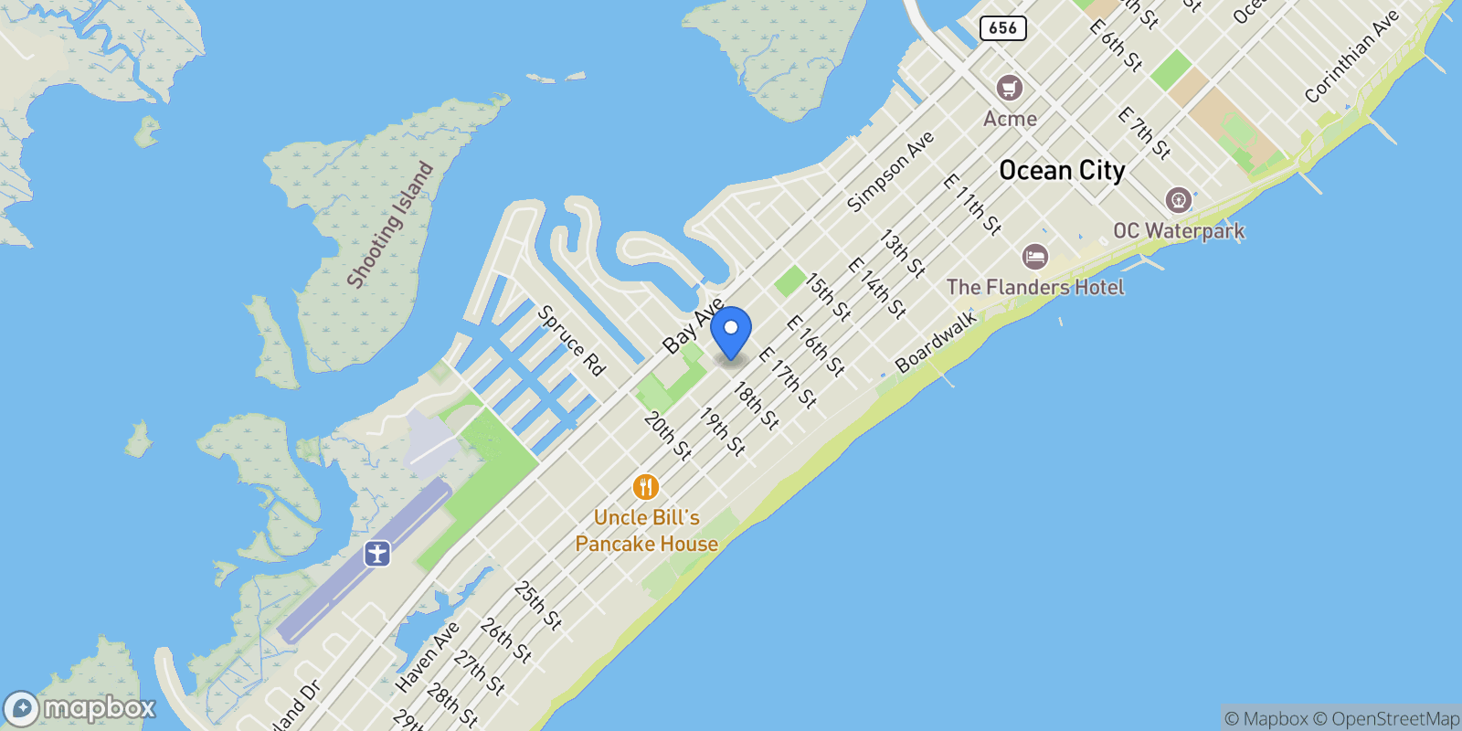 Map showing 1755 Haven Avenue, Unit 1, Ocean City, NJ 08226, Ocean City, New Jersey, United States.