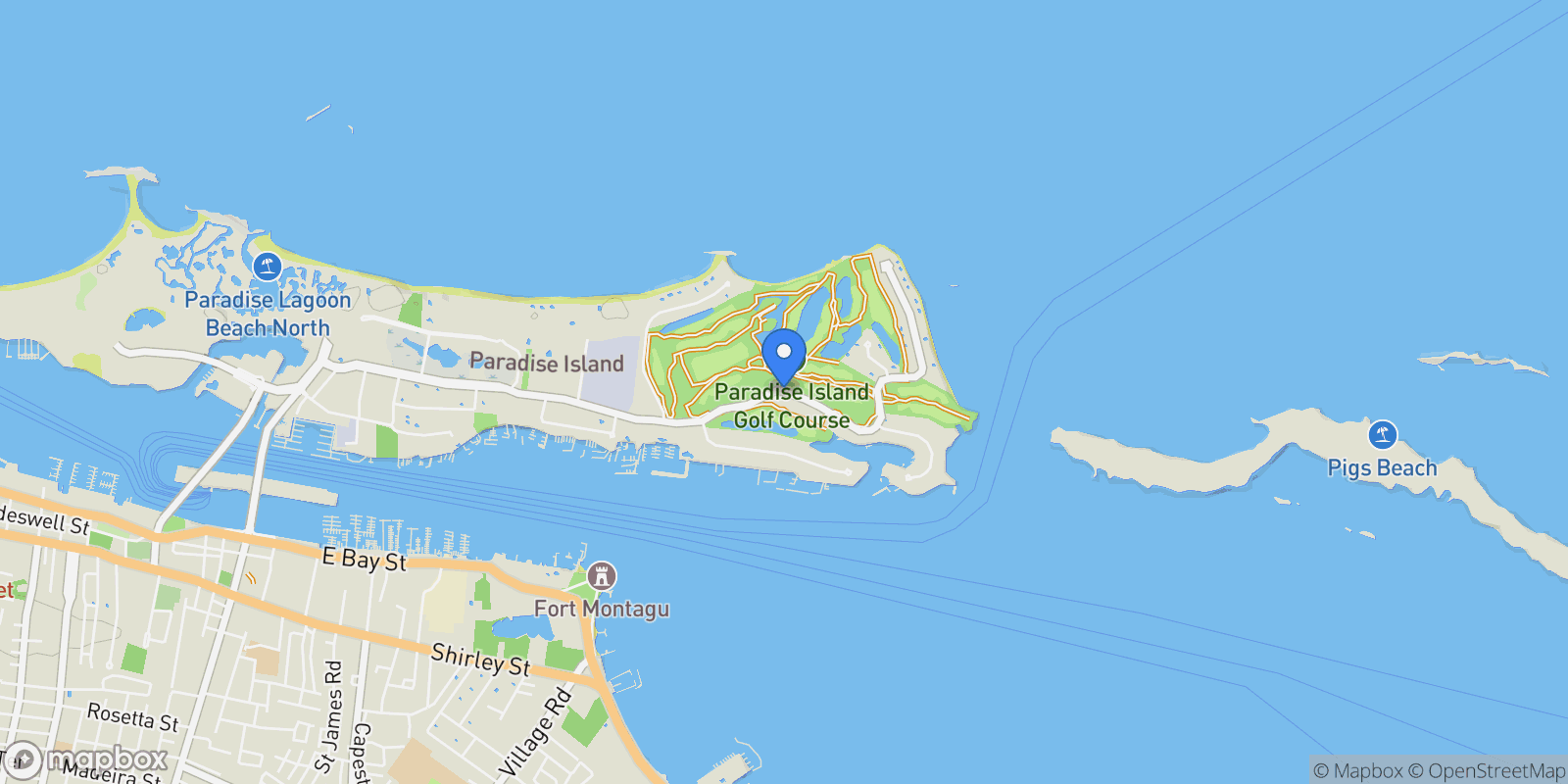 Map showing 1130 Ocean Club Estates, bahamas, 00000-0000, bahamas, United States.
