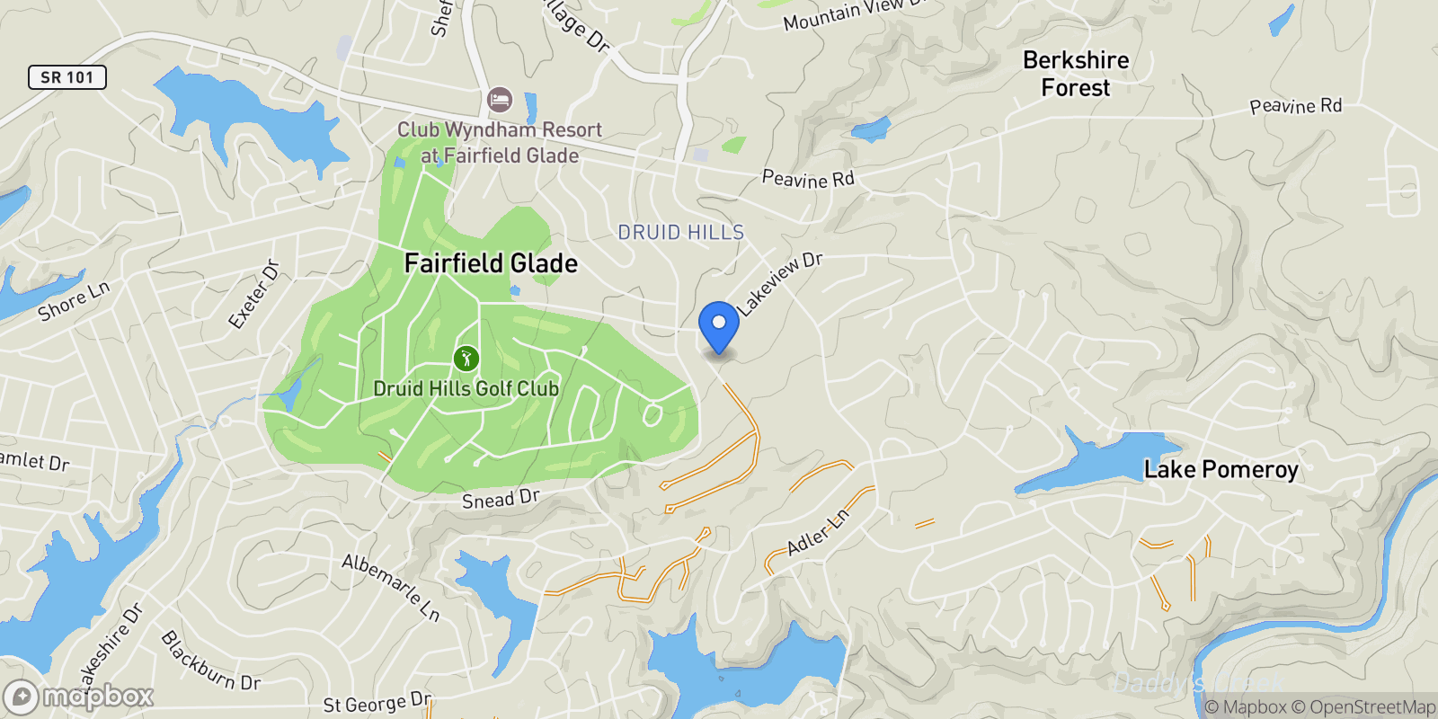 Map showing 385 Westchester Drive, Crossville, TN 38558, Crossville, Tennessee, United States.