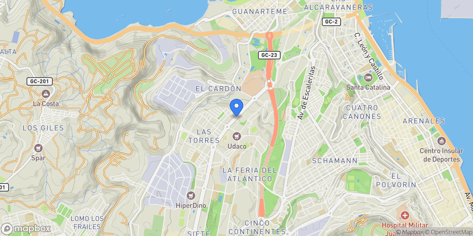 Map showing Av. Juan Carlos I, Las Palmas de Gran Canaria, Las Palmas, Spain, Las Palmas de Gran Canaria, Canary Islands, Spain.