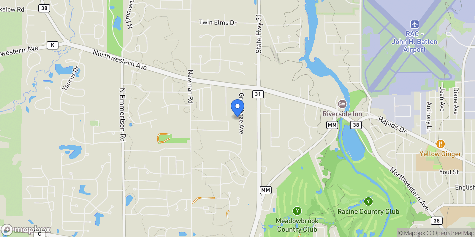 Map showing 2536 Green Haze Ave , Mount Pleasant, WI 53406, Mount Pleasant, Wisconsin, United States.