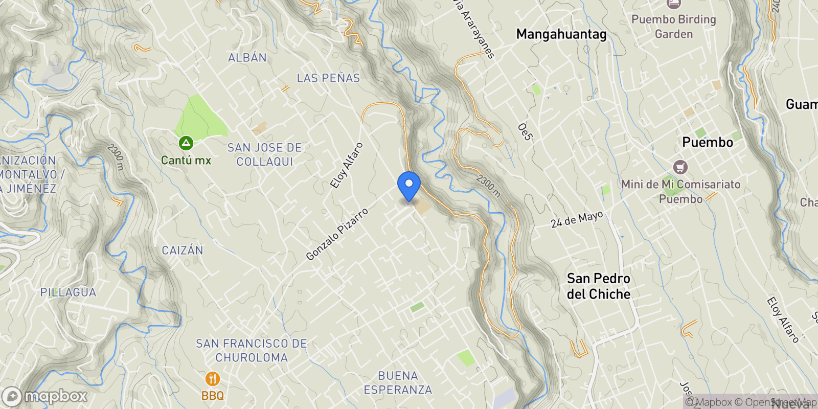 Map showing Urbanizacion Viña del Chiche, Quito, Pichincha, Ecuador.