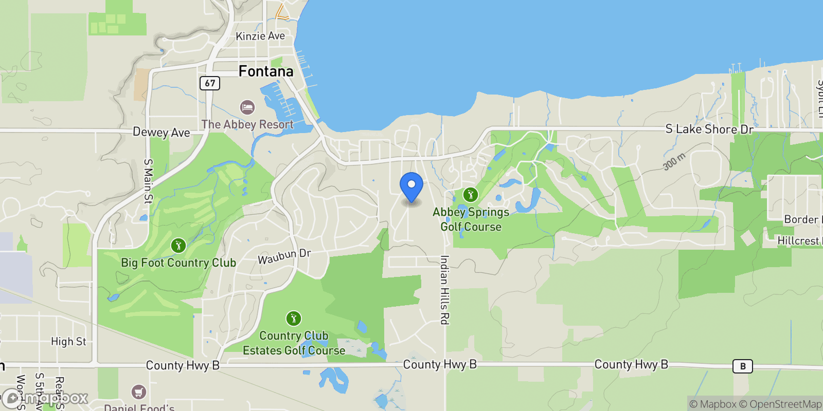 Map showing 787 Odsila Way , Fontana, WI 53125, Fontana-on-Geneva Lake, Wisconsin, United States.