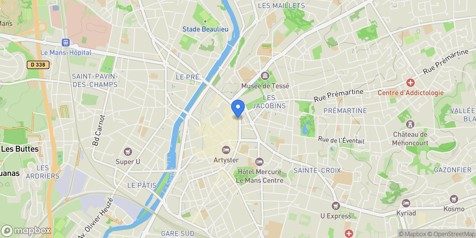 Map showing Le Mans, Pays de la Loire, France.