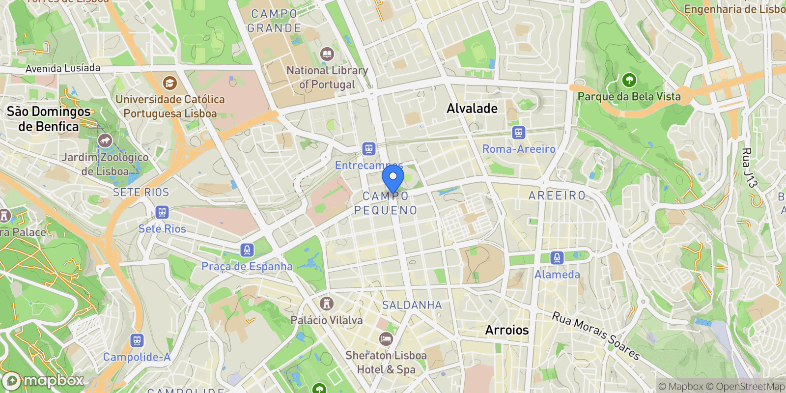 Map showing Avenidas Novas, Lisbon, Portugal.