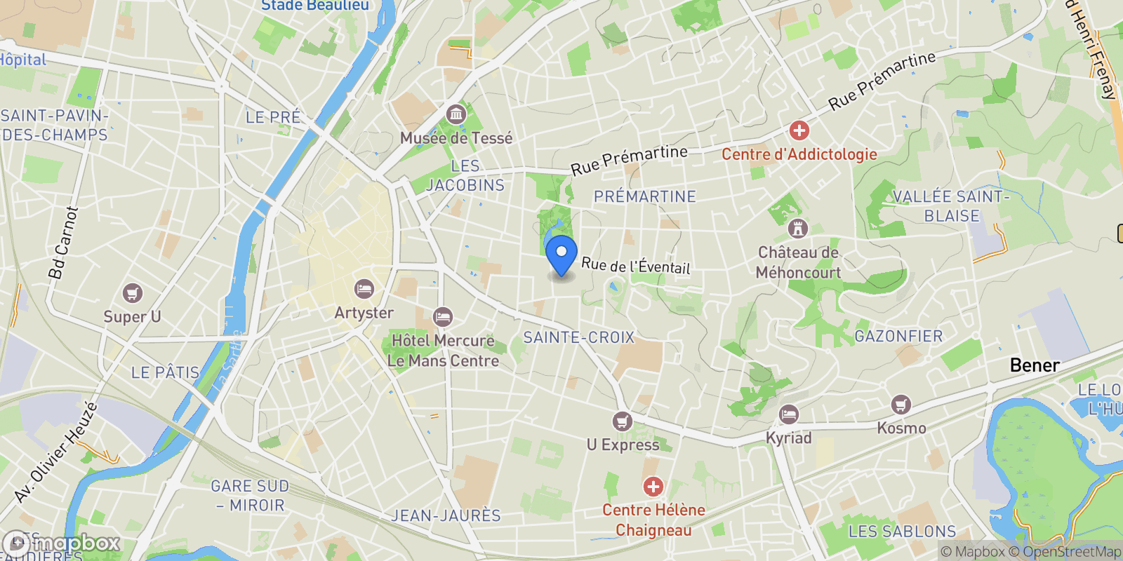 Map showing Le Mans, Pays de la Loire, France.
