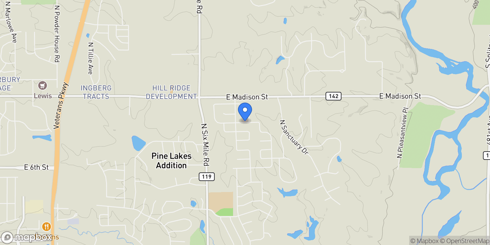 Map showing 904 N Sylvan Dr, Sioux Falls, SD 57110, Sioux Falls, South Dakota, United States.