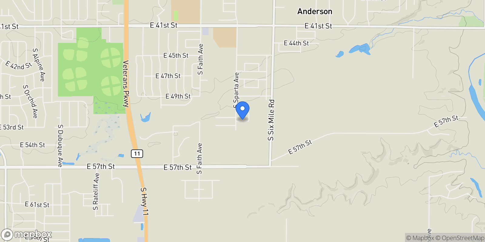 Map showing 7264 E Athens Ct, Sioux Falls, SD 57110, Sioux Falls, South Dakota, United States.