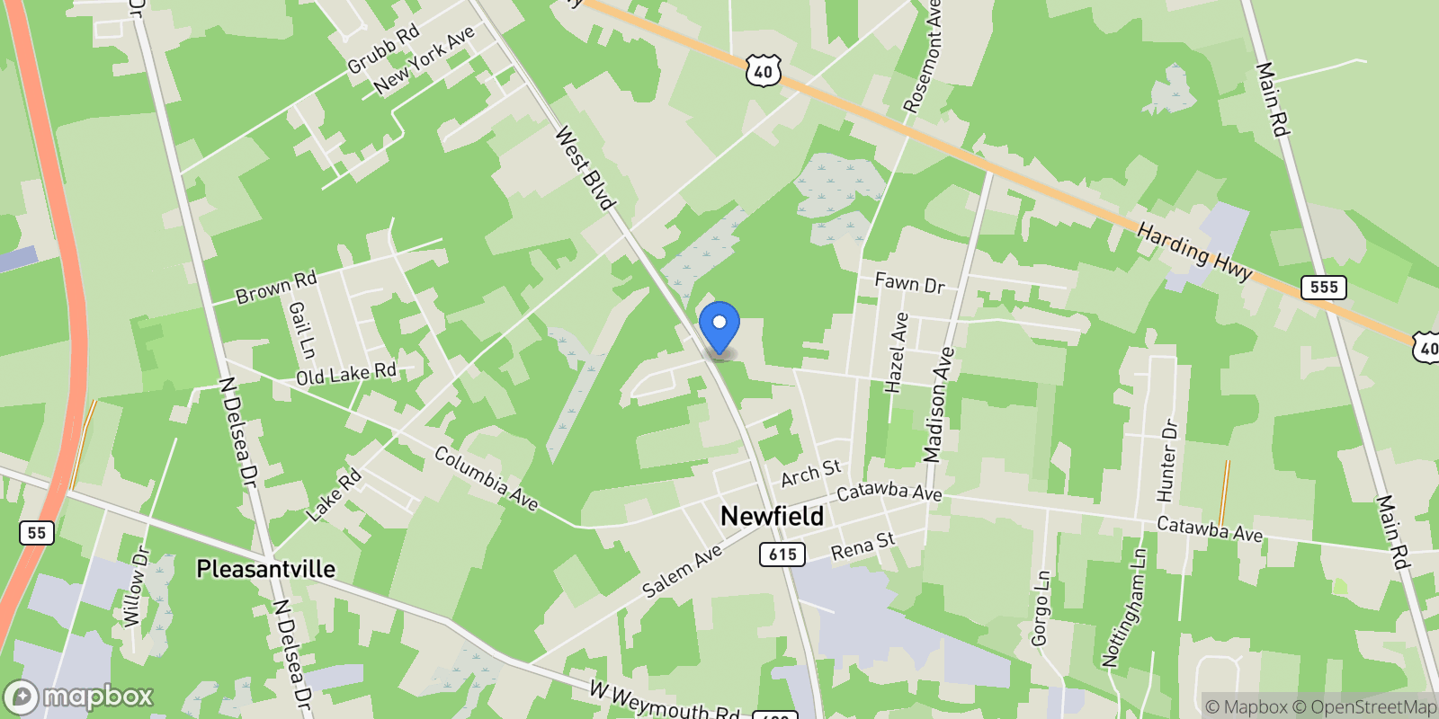 Map showing 0 Helena Street, Newfield, NJ 08344, Newfield, New Jersey, United States.