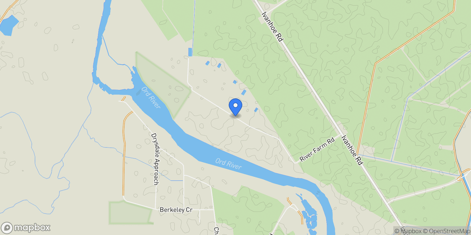 Map showing 528 River Farm Road, Kununurra, Western Australia, Australia.