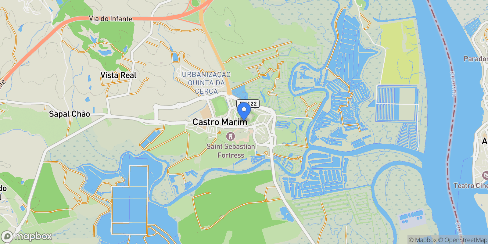 Map showing Castro Marim, Faro, Castro Marim, Castro Marim, Algarve, Portugal.