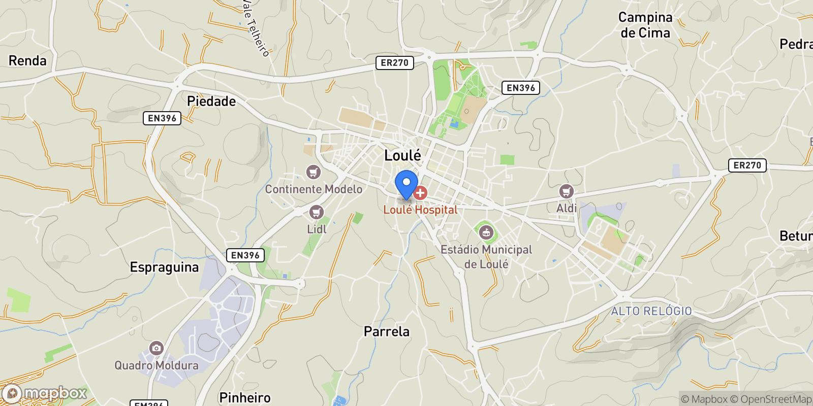 Map showing Loulé, Faro, Loulé, Loule (Sao Clemente), Algarve, Portugal.