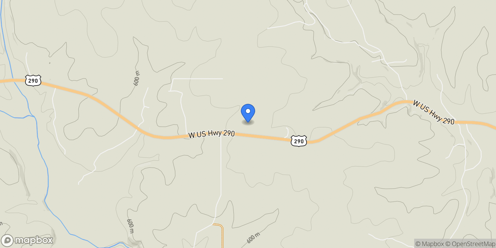 Map showing 9848 W US Hwy 290, Fredericksburg, Texas, United States.