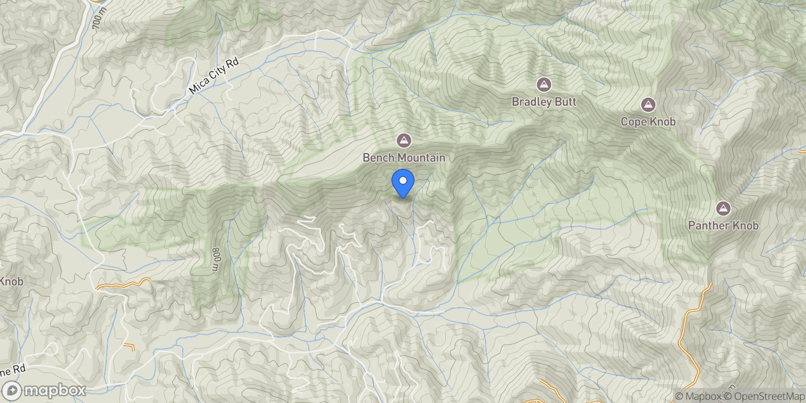 Map showing 104 Beasley Mine Road, Franklin, North Carolina, United States.