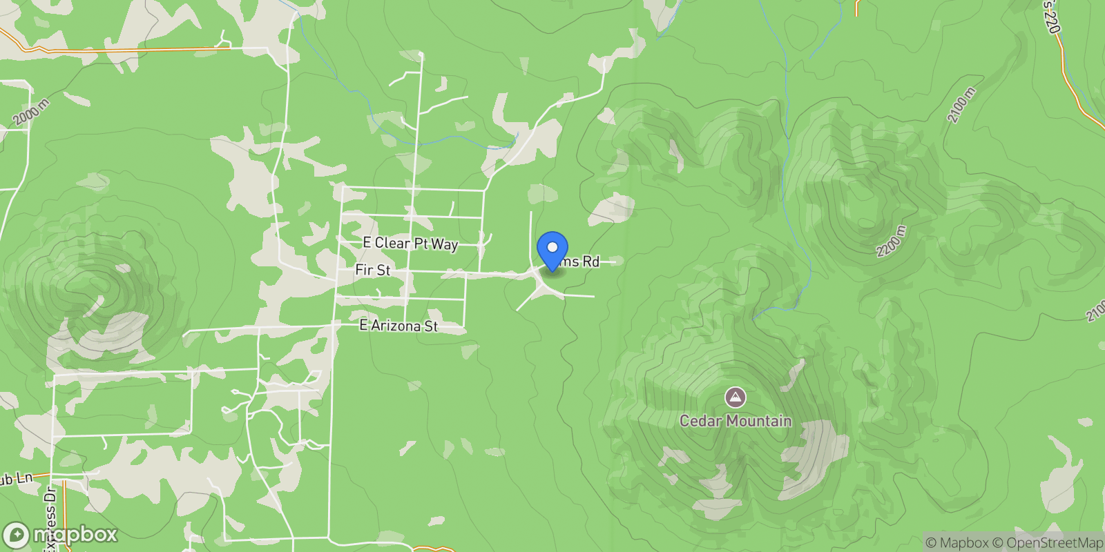 Map showing 2667 Overlook, Williams, Arizona, United States.