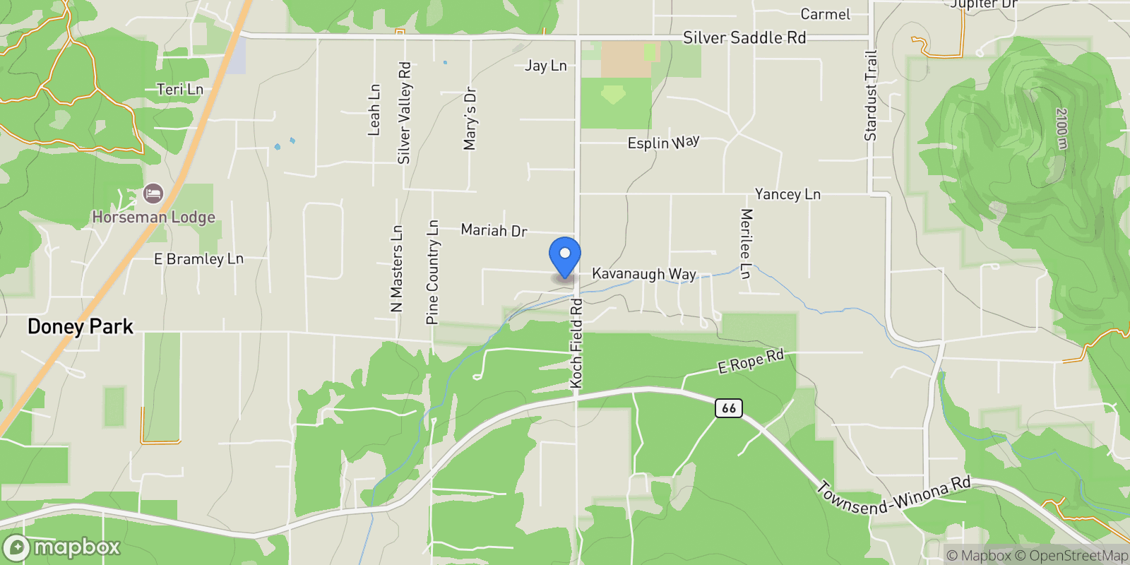 Map showing 8230 Koch Field Road, Flagstaff, Arizona, United States.