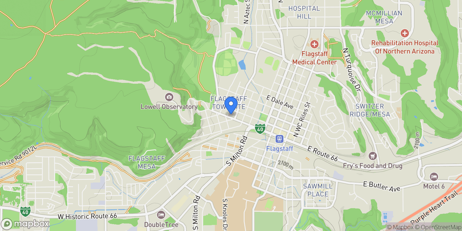 Map showing 614 W Santa Fe Avenue, Flagstaff, Arizona, United States.