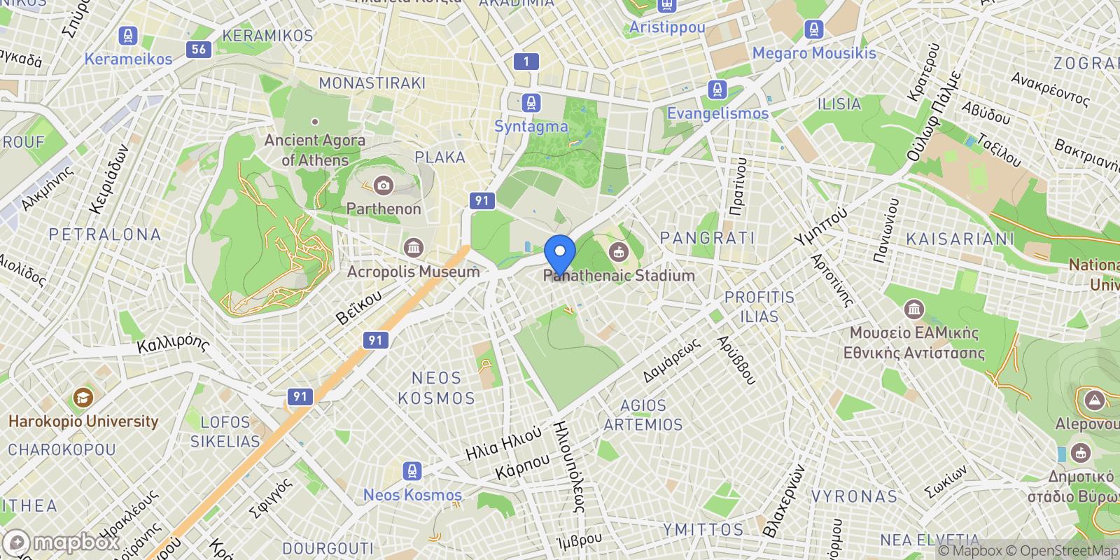 Map showing Athens Flaminia, Athens, A1, 2nd District of Athens, Athens, Greece.