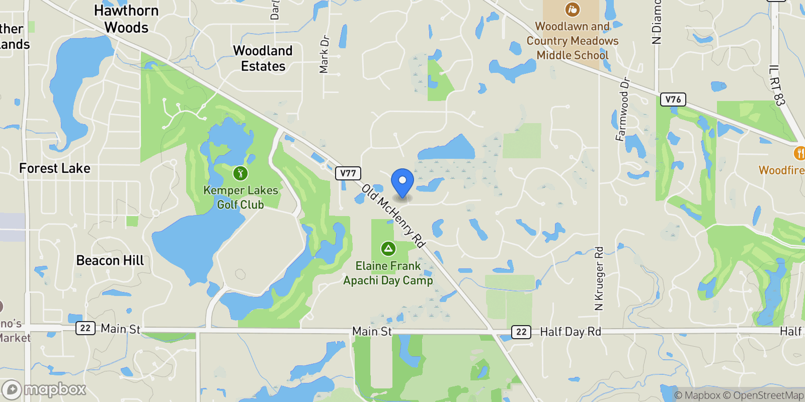 Map showing 20110 W Old Meadow Trail, Long Grove, Illinois, United States.