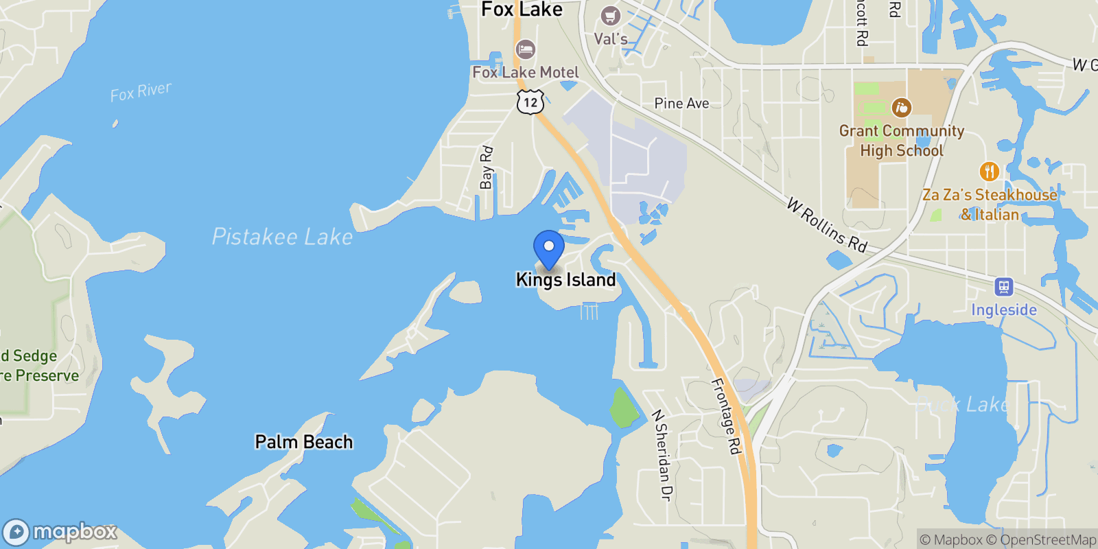 Map showing 532 Circle Drive, Fox Lake, Illinois, United States.