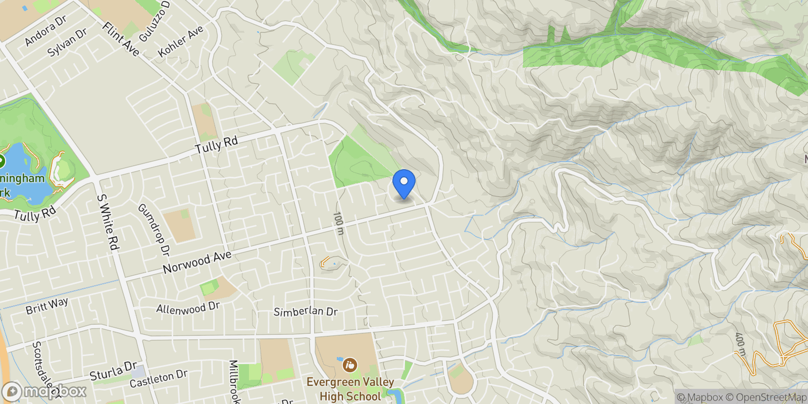 Map showing 2857 Norcrest Drive, San Jose, CA 95148, San Jose, California, United States.