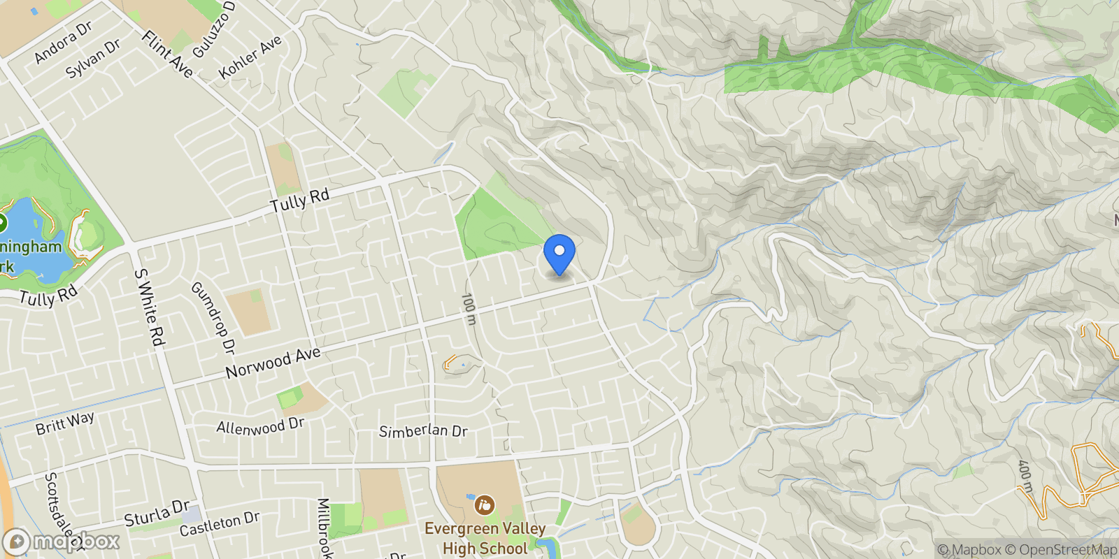 Map showing 2857 Norcrest Drive, San Jose, CA 95148, San Jose, California, United States.