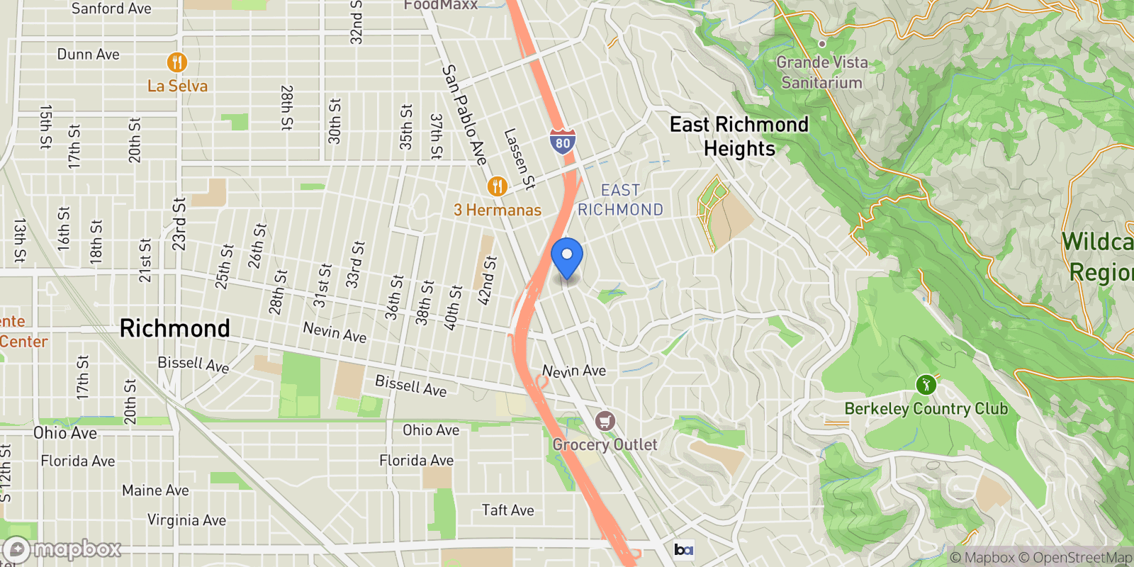 Map showing 604 Key Boulevard, Richmond, CA 94805, Richmond, California, United States.