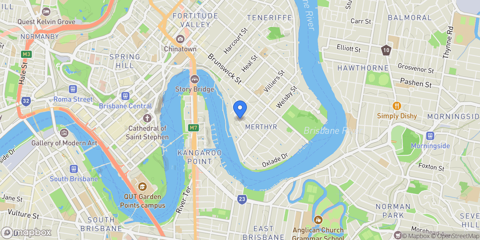 Map showing 5/124 Moray St, New Farm QLD 4005, Australia, New Farm, Queensland, Australia.