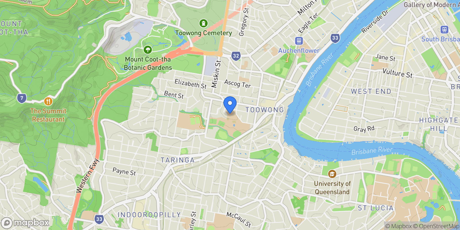 Map showing 65 Grove Cres, Toowong QLD 4066, Australia, Toowong, Queensland, Australia.