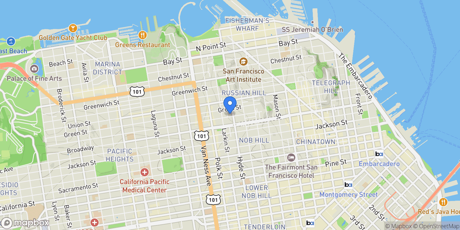 Map showing 1316-1326 Vallejo, San Francisco, CA 94109, San Francisco, California, United States.