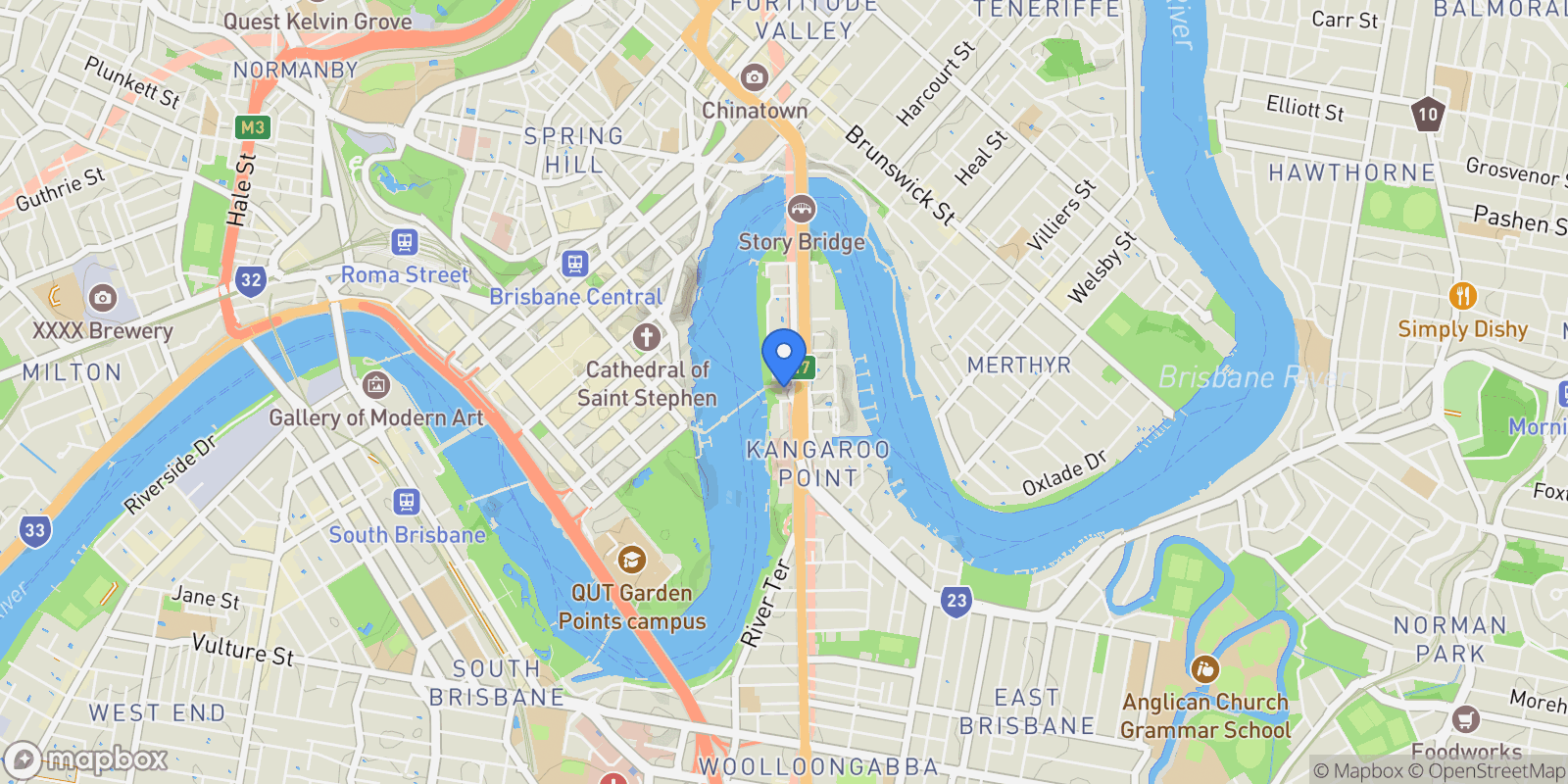 Map showing 1/2 Scott St, Kangaroo Point QLD 4169, Australia, Kangaroo Point, Queensland, Australia.