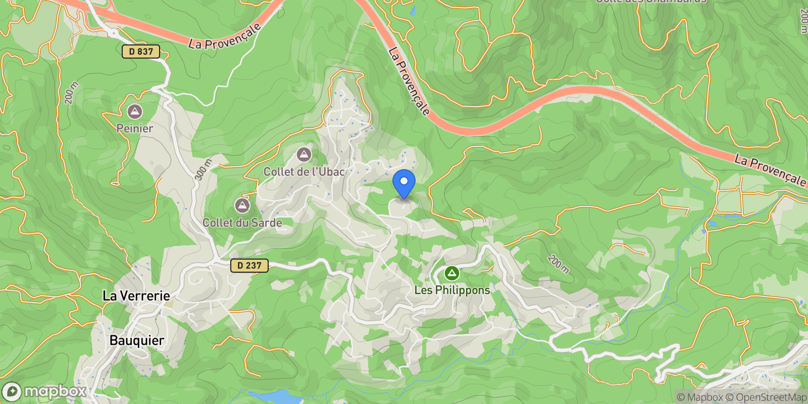 Map showing 217 Boucle de Saint Jean, Les Adrets-de-l'Estérel, Provence-Alpes-Côte d'Azur, France.