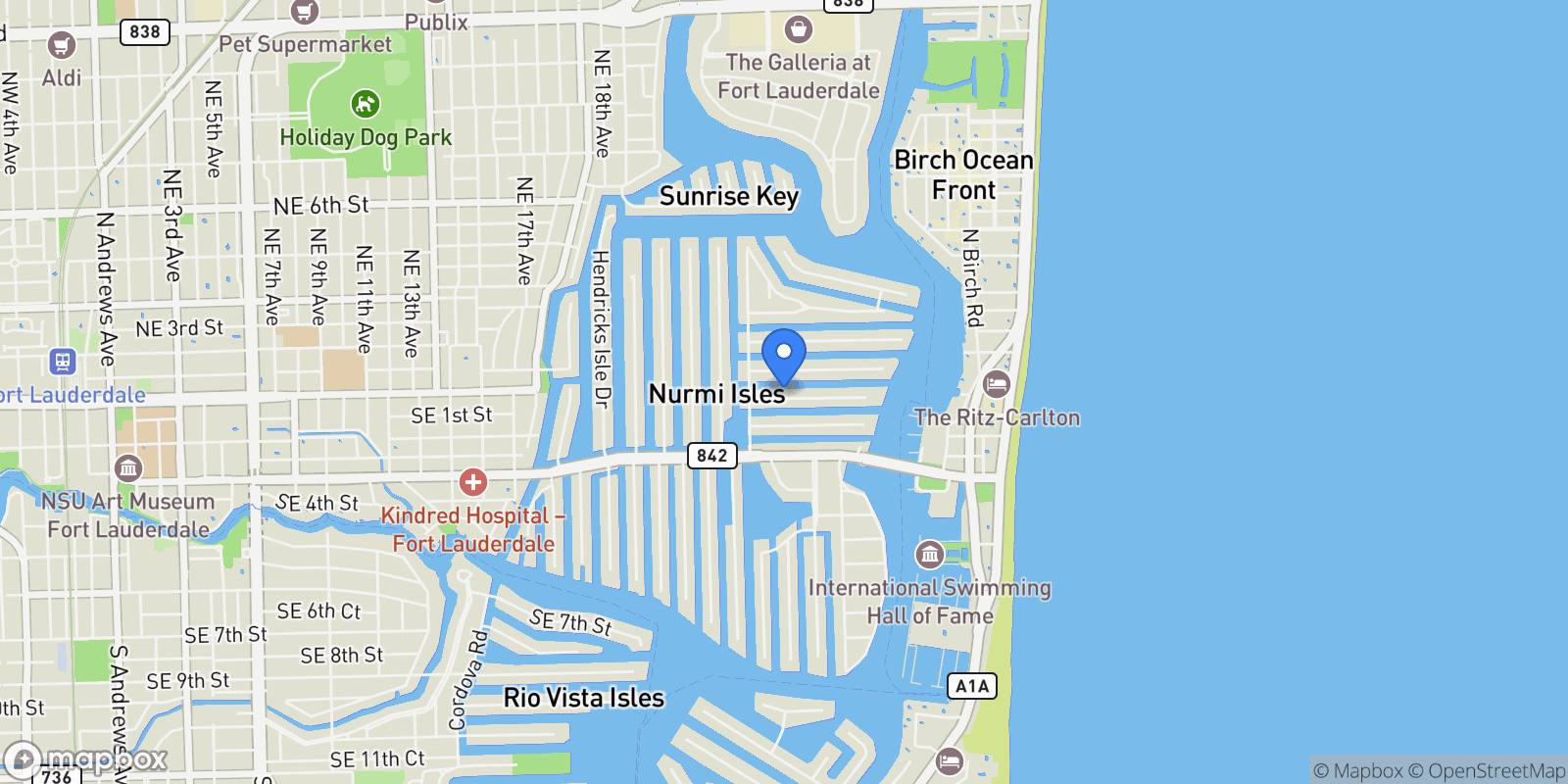 Map showing 2405 Castilla Isle, Fort Lauderdale, FL, 33301, USA, Fort Lauderdale, Florida, United States.