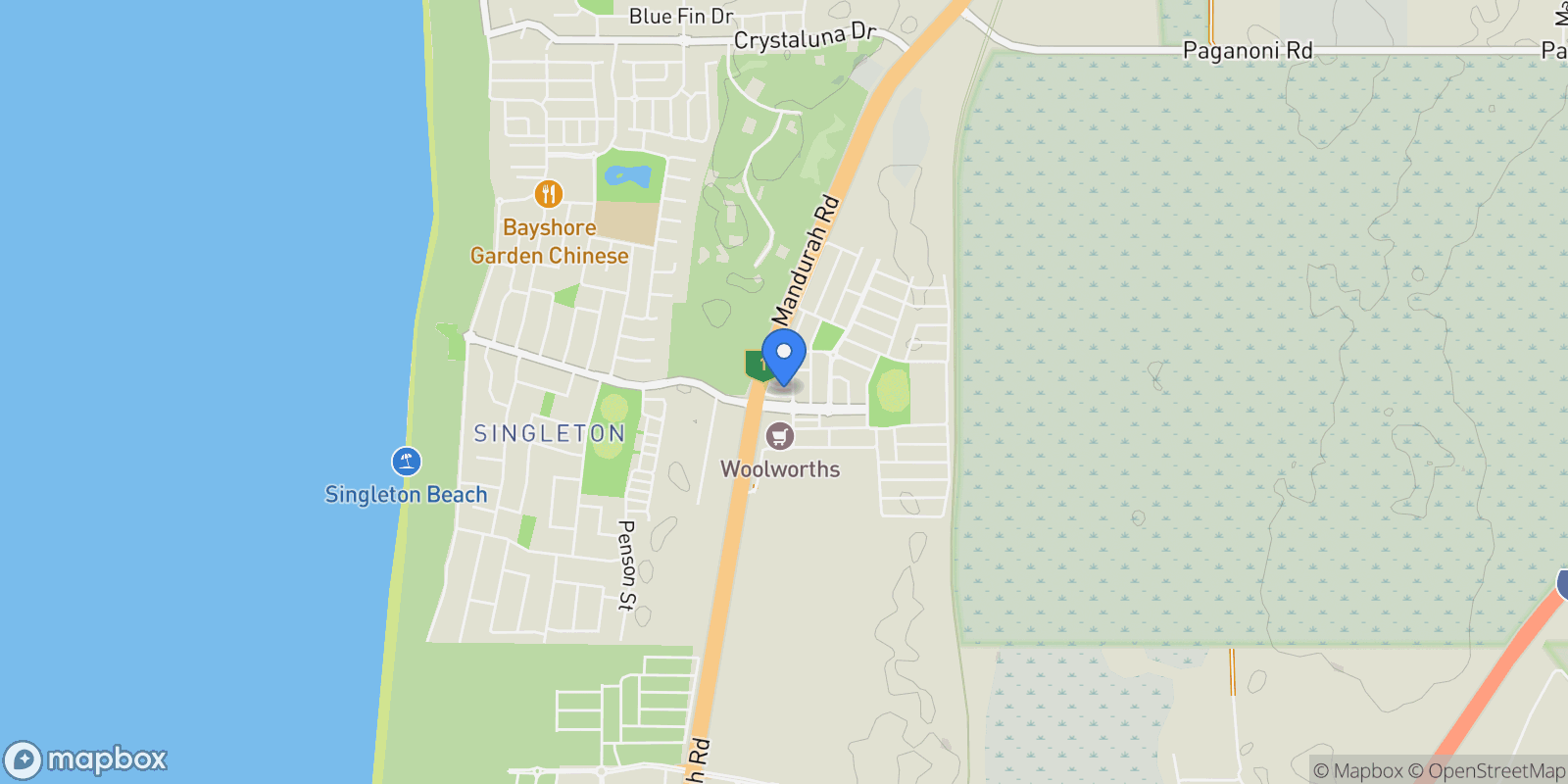Map showing 5 Cerulean Road Karnup, Perth, WA 6176, Karnup, Western Australia, Australia.