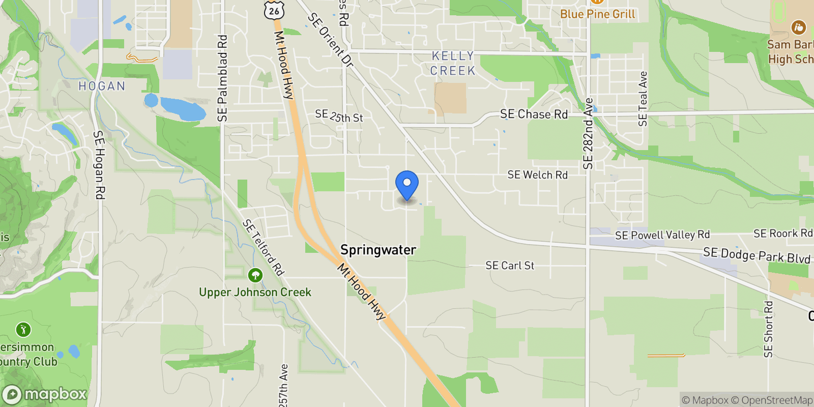 Map showing 3279 SE ANDERSON RD, Gresham, Oregon, United States.