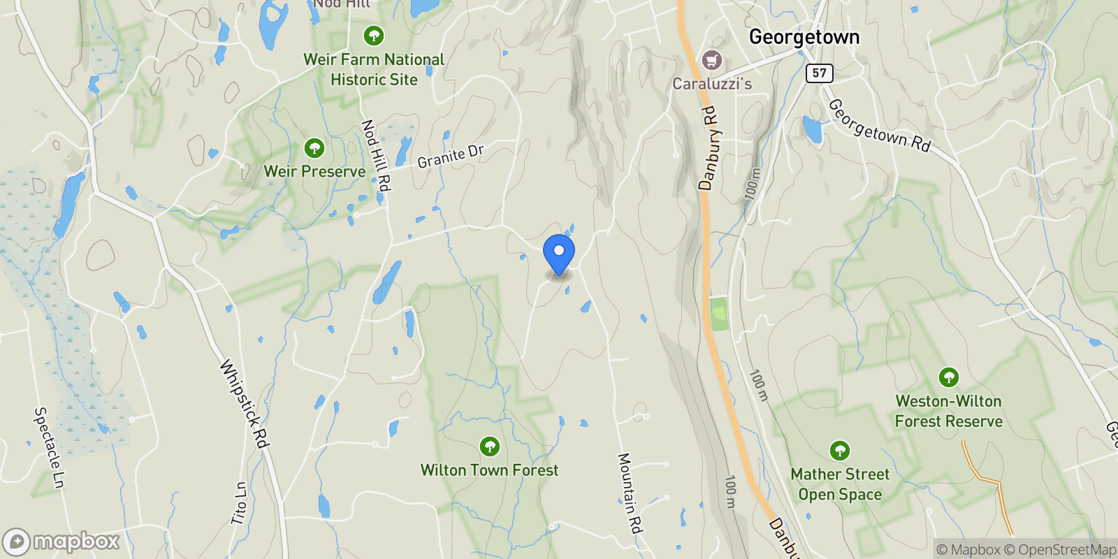 Map showing 13 Indian Hill Road, Wilton, Connecticut, United States.