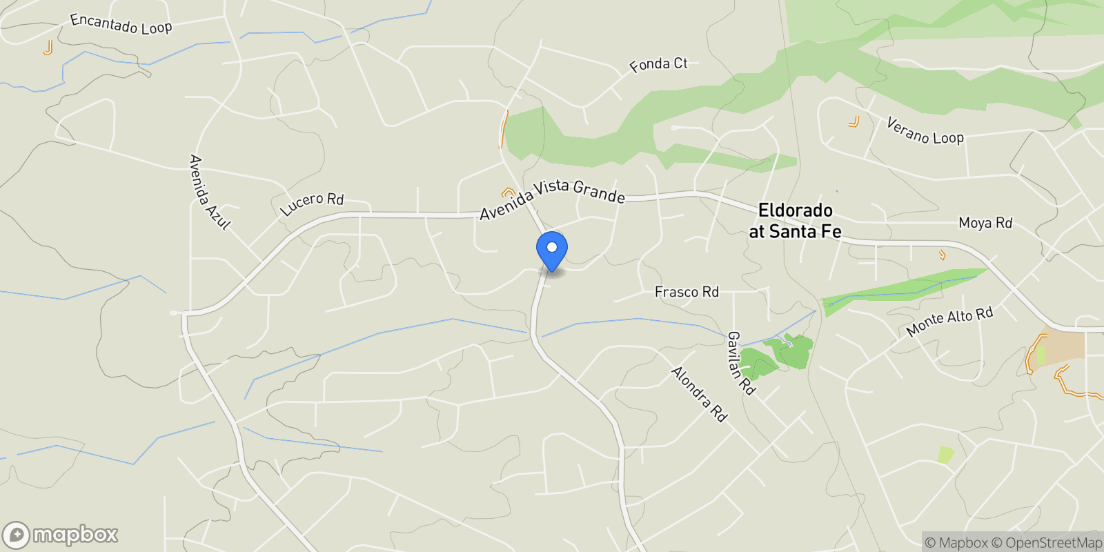 Map showing 3 Aula Court, Santa Fe, NM 87508, Santa Fe, New Mexico, United States.