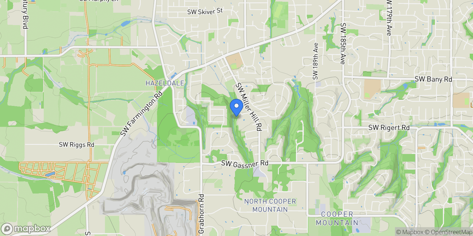 Map showing 7863 SW THORNBRIDGE TER, Beaverton, Oregon, United States.