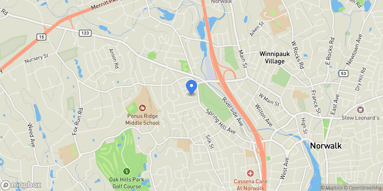 Map showing 10 Parallel Street, Norwalk, Connecticut, United States.