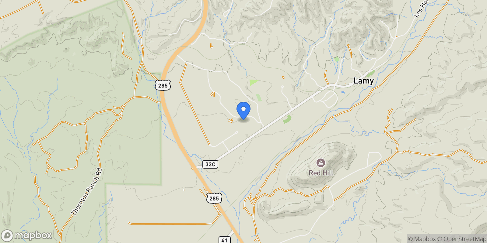 Map showing 12 Cerro Blanco Road, Lamy, NM 87540, Lamy, New Mexico, United States.