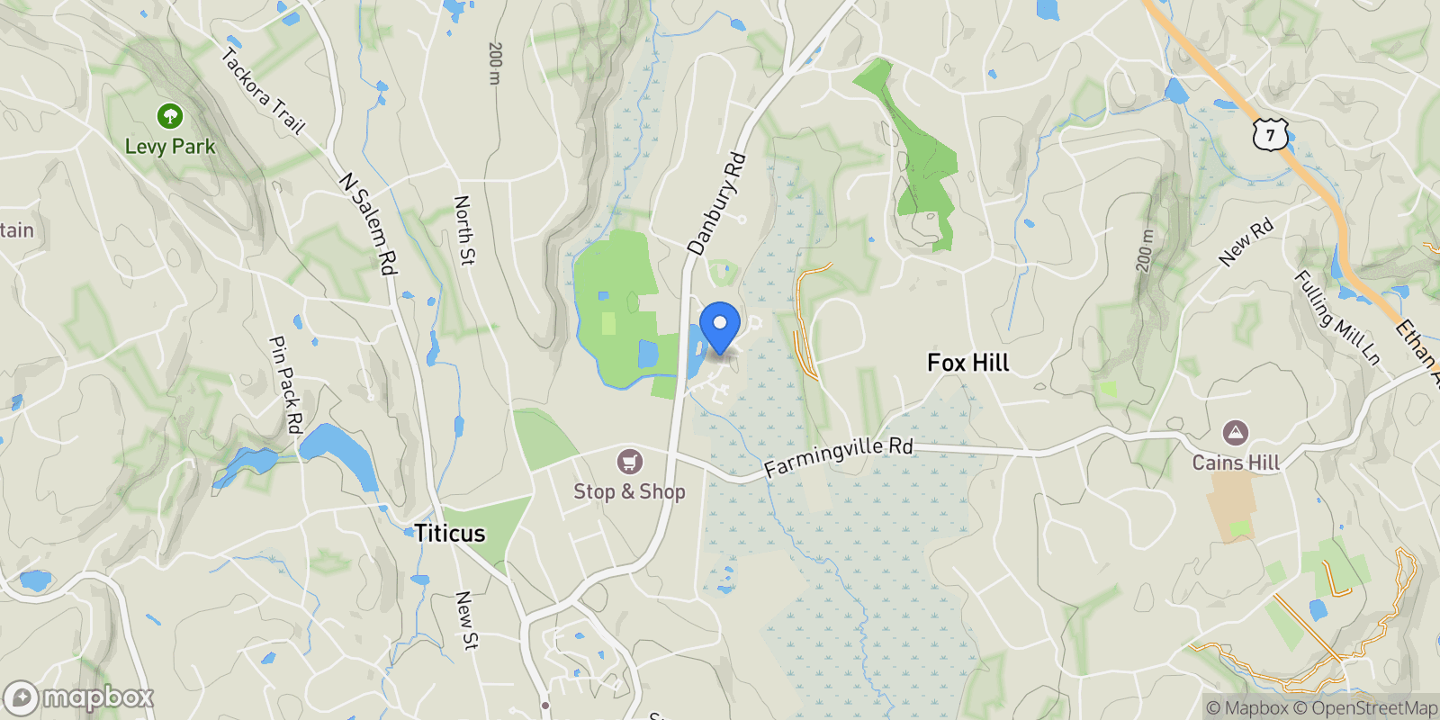 Map showing 7 Elderberry Lane, Ridgefield, Connecticut, United States.