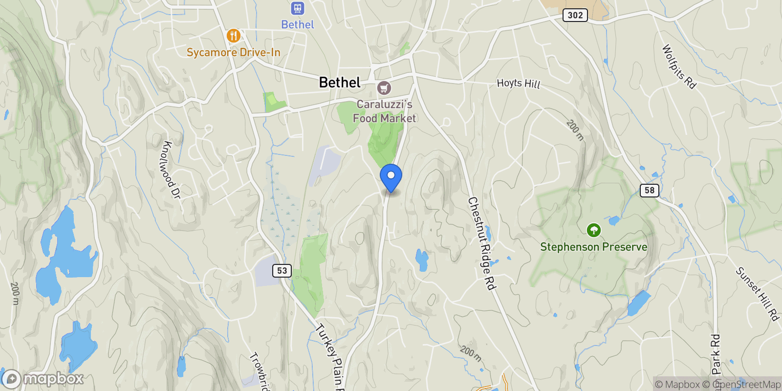 Map showing 4 Bailey Boulevard, Bethel, Connecticut, United States.