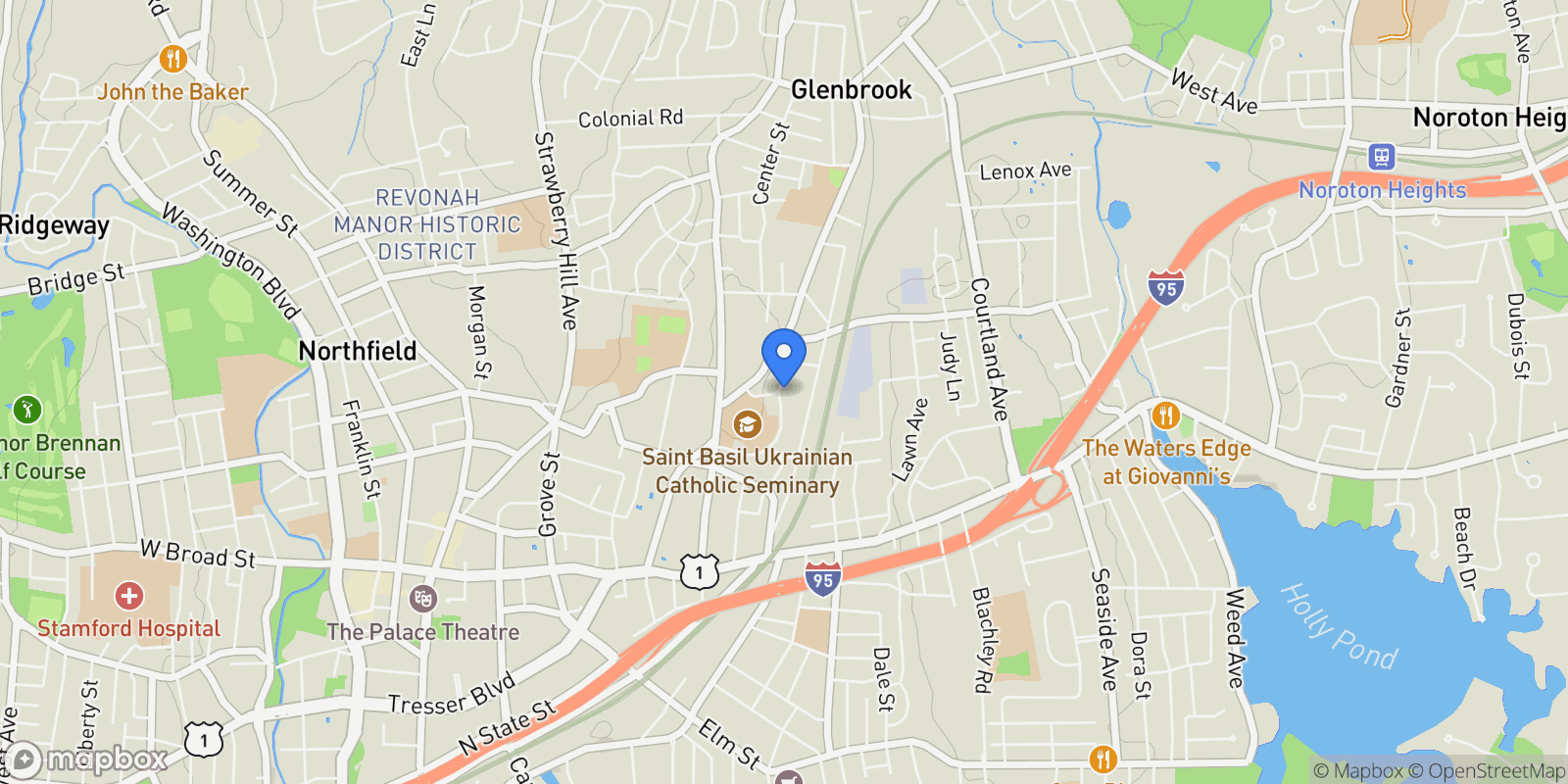 Map showing 52 Penzance Road, Stamford, Connecticut, United States.
