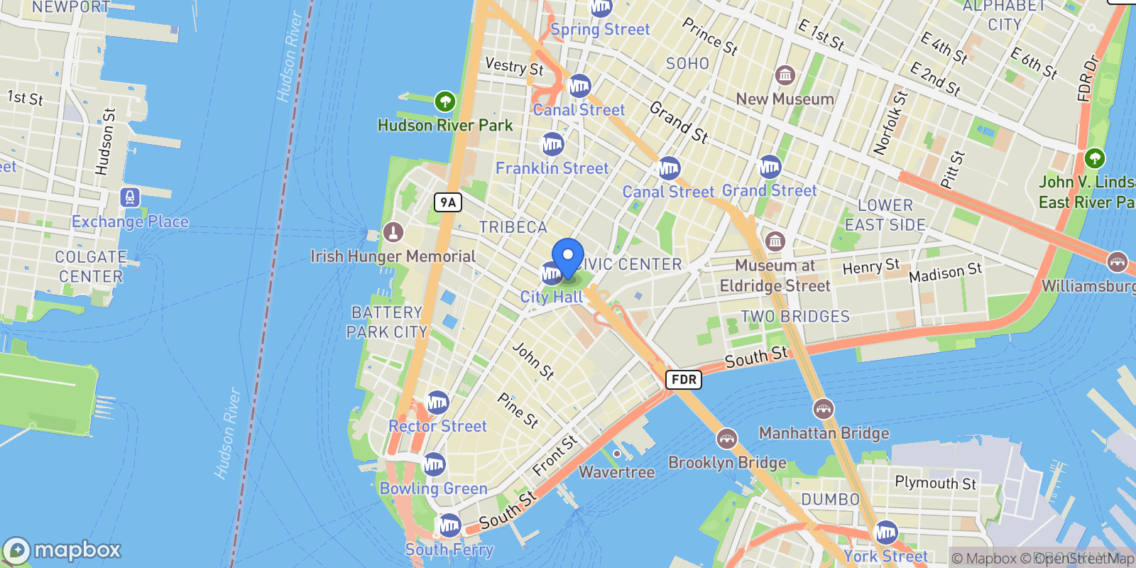Map showing New York, New York, United States.