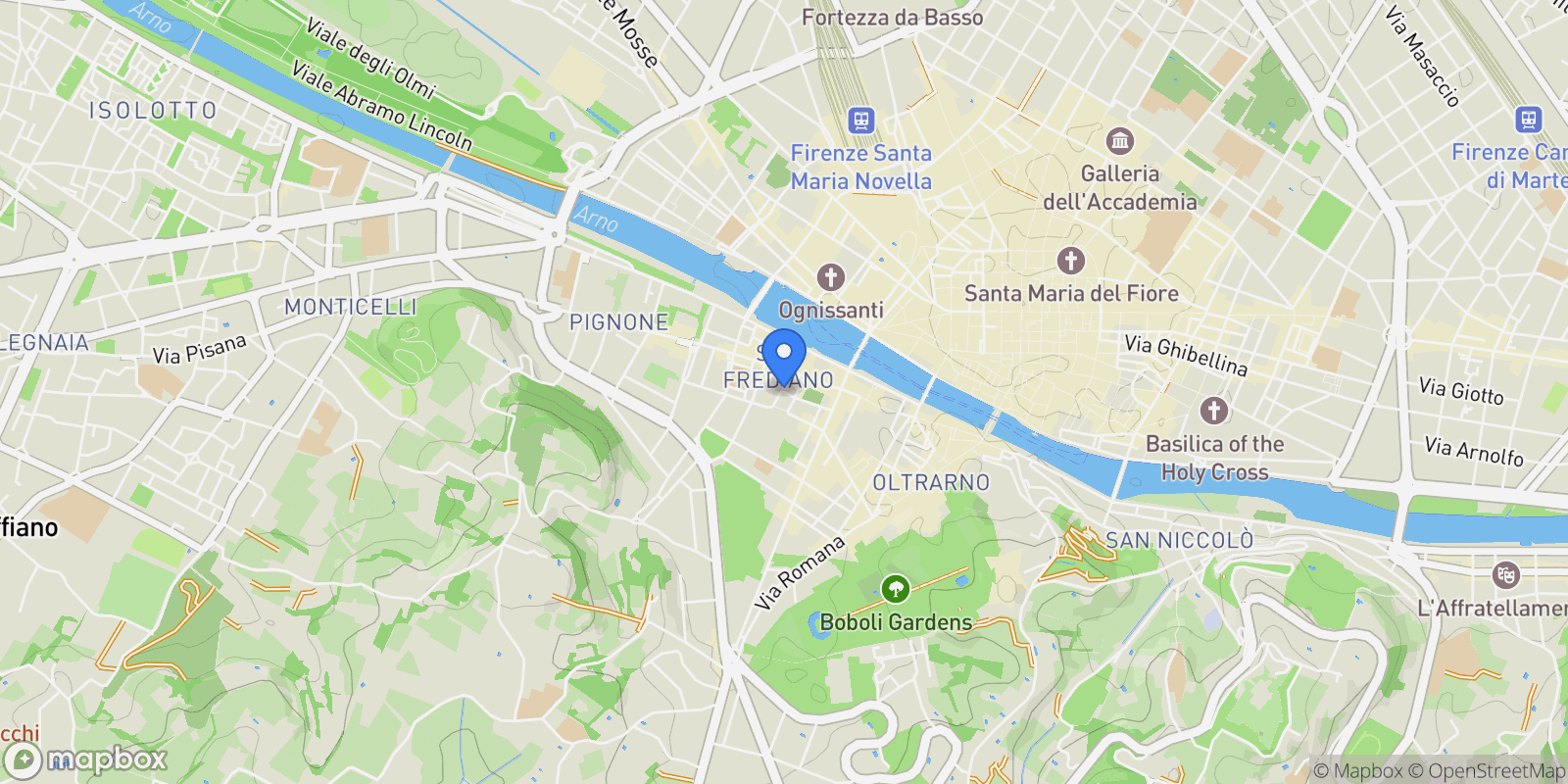 Map showing Piazza del Carmine, 50124 Firenze FI, Italy, Florence, Tuscany, Italy.