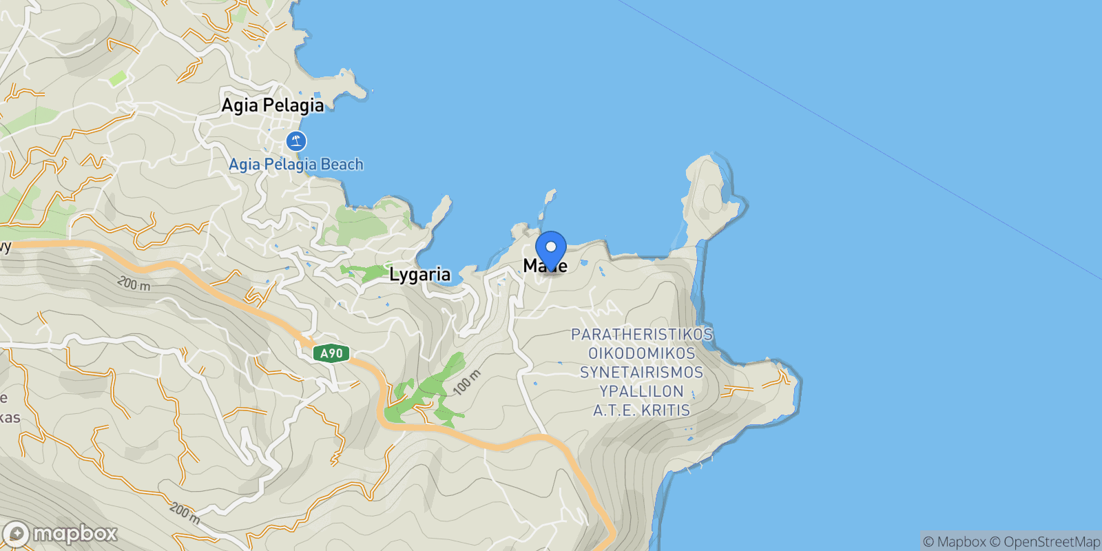 Map showing Mades 715 00, Greece, Community of Achlada, Gazi, Greece.