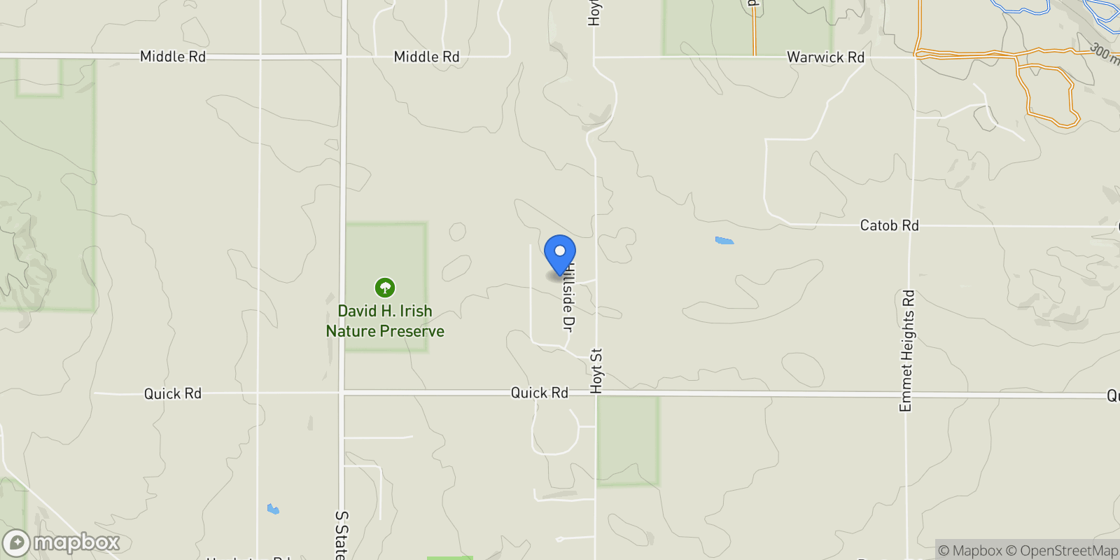 Map showing 6680 Hillside Drive, Harbor Springs, MI 49740, Wequetonsing, Michigan, United States.